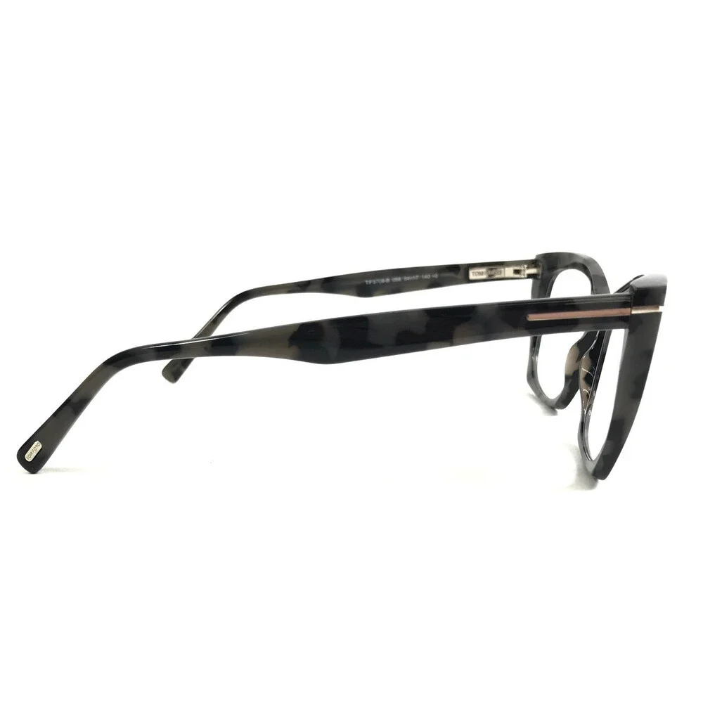 Tom Ford Eyeglasses Frames TF5709-B 056 Shiny Dark Gray Havana Cat Eye 54-17-140